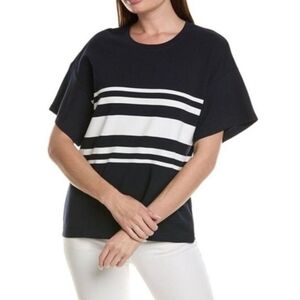 Cabi Navy Blue Stripe Top 6420